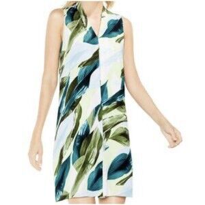 Women’s Vince Camuto Breezy Leaves Printed Sleeveless Mini Dress Size XL novelty